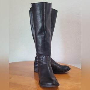 Worn Twice! - STEVE MADDEN - Arries Black Tall Leather Boots- Side Zip - Size 8W